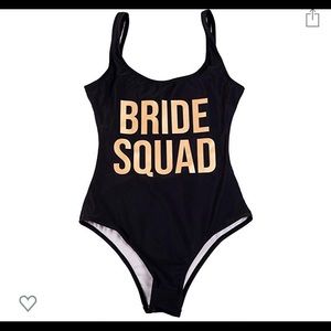 Bride Squad One piece bathing suit